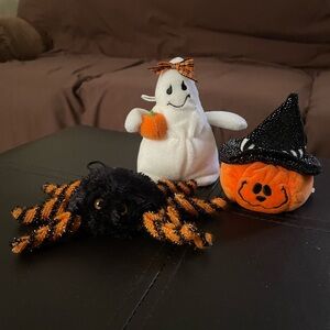 🎃Ty Halloween mini Beanie Babies- Ghost, spider, jack-o-lantern         👻 🕷️🎃